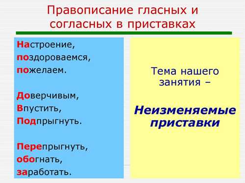 слова с приставкой