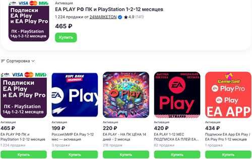 игры, доступные в рамках подписки ea play