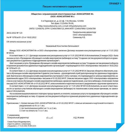 структура и основные элементы административного письма